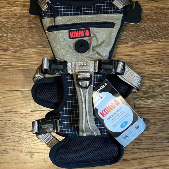 NWT KONG DOG SAFETY TAN ZIPPER POUCH HARNESS - Picture 2 of 11